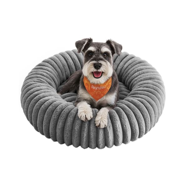 Hundeseng 70 cm diameter, vaskbar, duvegrå
