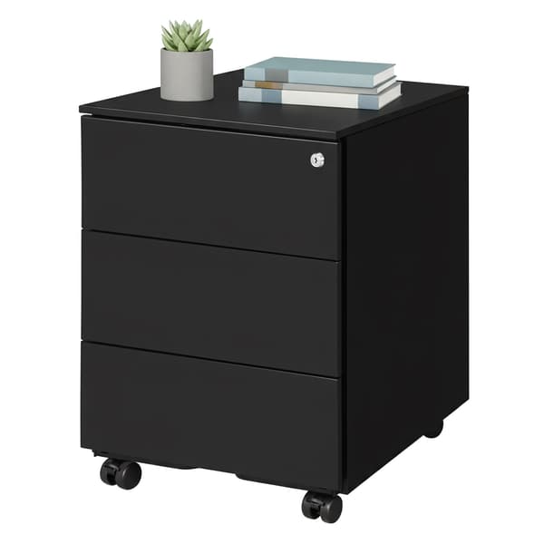 Rullcontainer för kontor, metall, låsbar