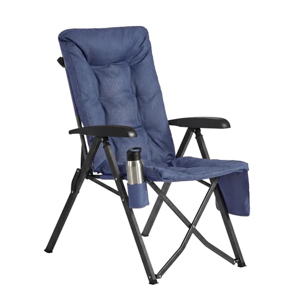 Campingstol, justerbart ryglæn 95°-150°, 6 cm polstring