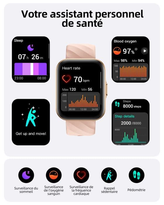 Smartklocka - Parsonver - Sport Dam - Bluetooth Samtal - Sömnmonitor - IP68