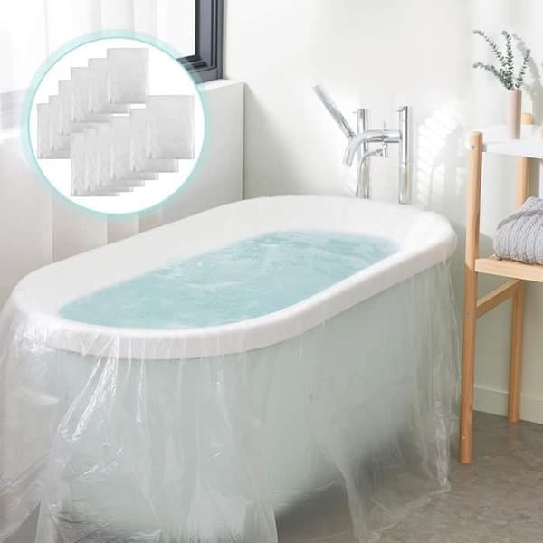 Engångsbadkarsfoder, stor plastpåse för badkarsfoder för vardagsrum, hem och hotellbadkar