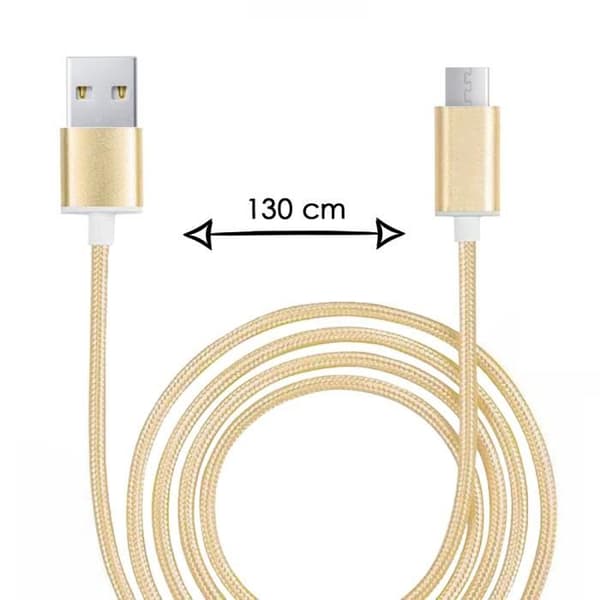 Micro USB-kabel - PH26 - OSCAL C20 Pro - Flätad Nylon - Snabbladdning - Guld