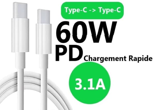 USB C-kabel - PH26 - Oukitel C57 Pro - 1M - 60W - 3.1A PD