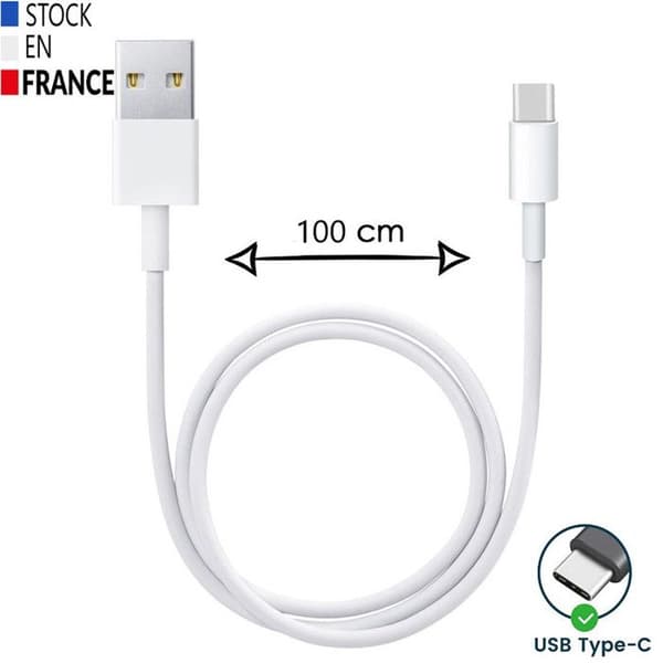 USB Typ C-kabel - PH26 - Google Pixel 8a - 1 Meter - Snabbladdning/Synkronisering - Vit
