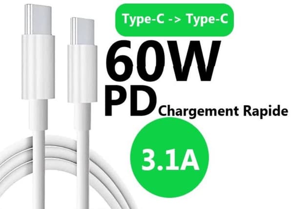 USB C-kabel - PH26 - Oukitel WP50 - 1 Meter - 60W - Snabbladdning 3.1A