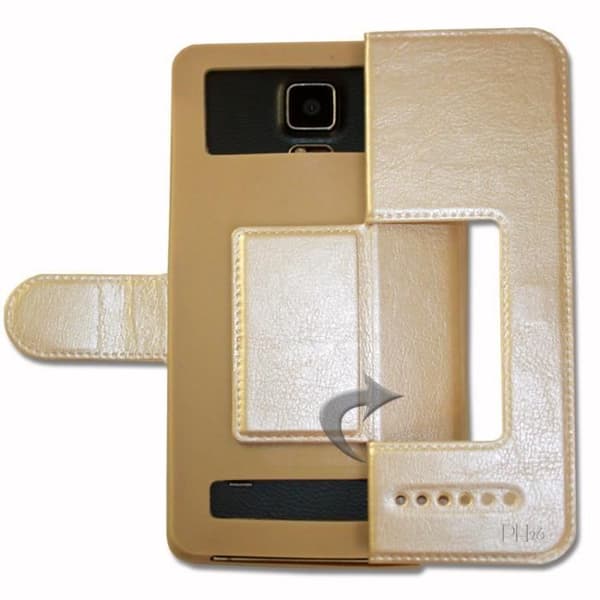 Fodral för Nokia C2 - PH26 - Extra Slim - Syntetiskt läder - GULD - 3 Skyddsglas