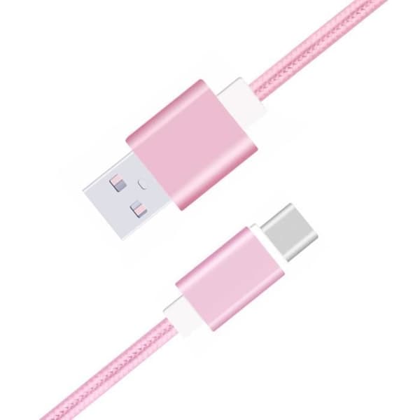 Typ C-kabel för Oukitel C33 i nylon flätad synkroniserad snabbdataöverföring - ROSA