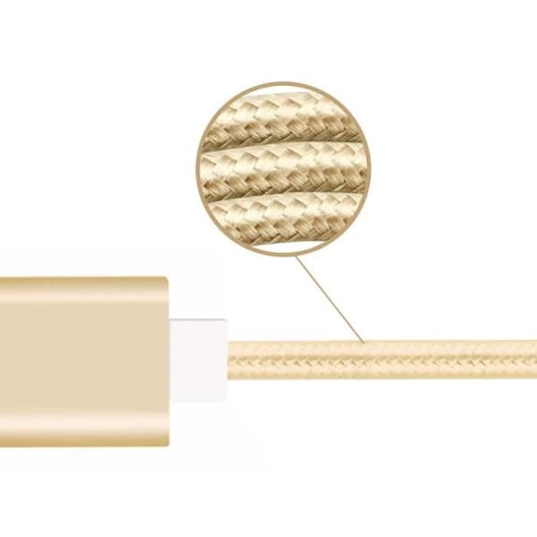Typ C-kabel för Oukitel C33 i flätad nylon Snabb synkronisering - Dataöverföring - GULD