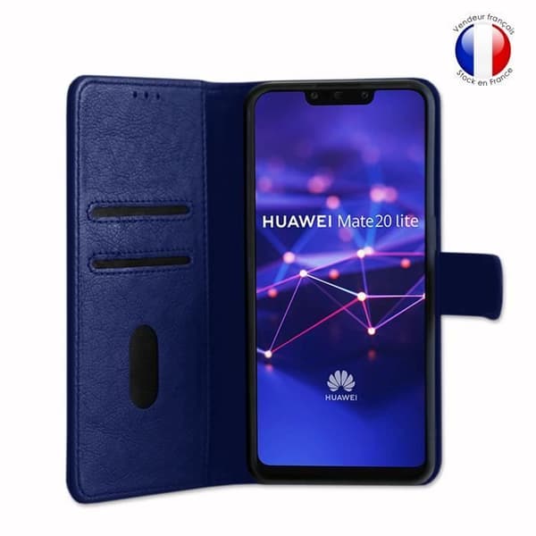 Plånboksfodral - Huawei - Mate 20 Lite - Läder - Magnetisk - Videostöd - Blå