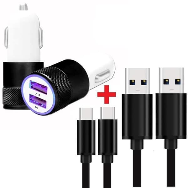 Pack Biloplader - TCL - Tab 11 - Hurtigoplader 2X - USB-C Kabel 1M - Sort