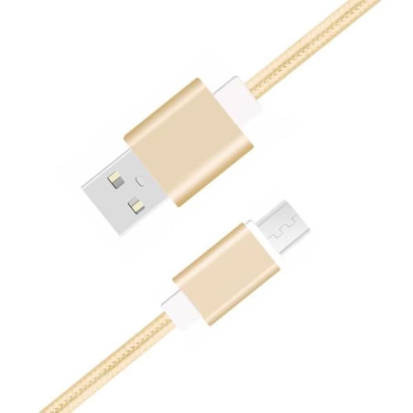 Micro USB-kabel - PH26 - OSCAL C20 Pro - Flätad Nylon - Snabbladdning - Guld