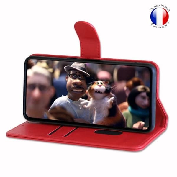 Plånboksfodral - Huawei - P40 Lite E - Läder - Röd - Magnetisk