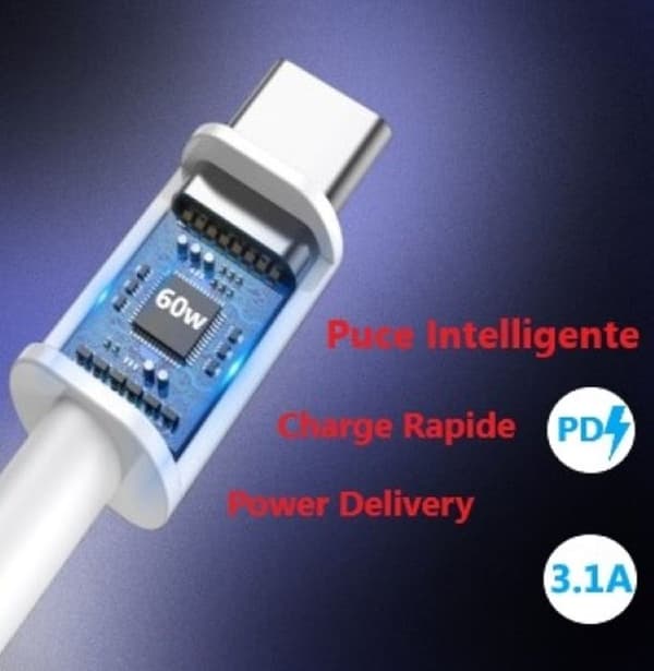 USB C-kabel - PH26 - Oukitel C57 Pro - 1M - 60W - 3.1A PD