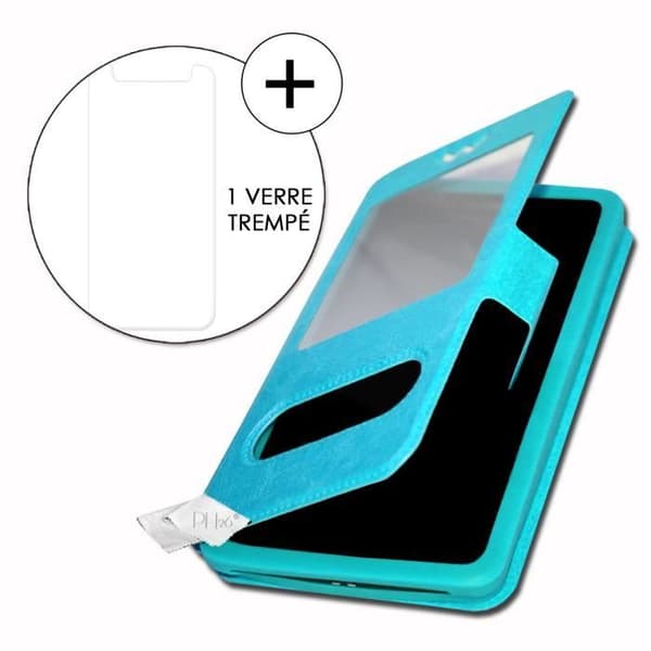 Fodral till Huawei P40 Lite E - Huawei - Extra Slim - Läderimitation - 2 Windows - Blå