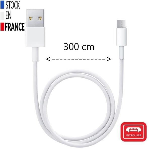 Micro USB-kabel - PH26 - Danew Konnect 556 - 3M - Snabbladdning - Snabb synkronisering