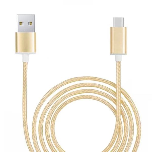 C-kabel Typ C för Blackview BV8900 i flätad nylon Snabb synkronisering - Dataöverföring - GULD