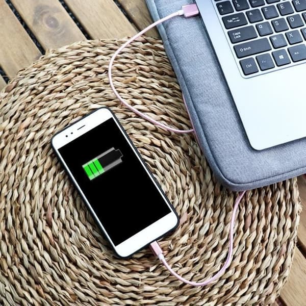 Micro USB-kabel - PH26 - Samsung Galaxy A12 - 1,3 M - Flätad nylon - Snabb laddning-synkronisering