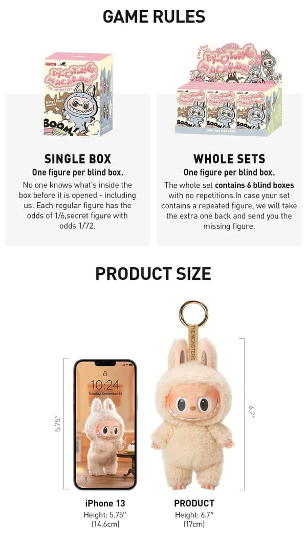Pop Mart Labubu – The Monsters: Exciting Macaron Series (Blind Box)