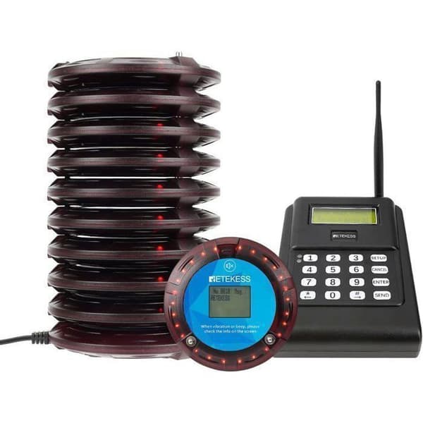 Retecess TD166 personsökare trådlöst system, personsökare, SMS-funktion, LCD, PC-programvaruinställning, fabriksanropssystem