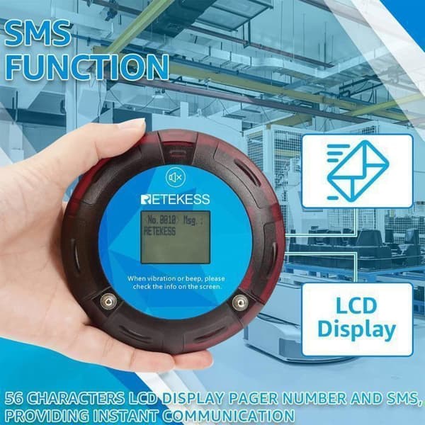 Retecess TD166 personsökare trådlöst system, personsökare, SMS-funktion, LCD, PC-programvaruinställning, fabriksanropssystem
