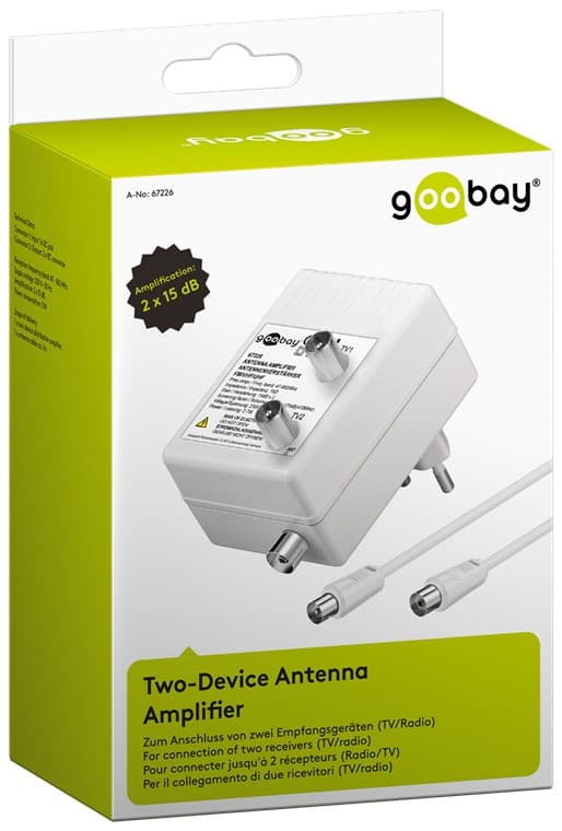 To-enhets antenneforsterker (DVB-T / DVB-T2 / DVB-C)