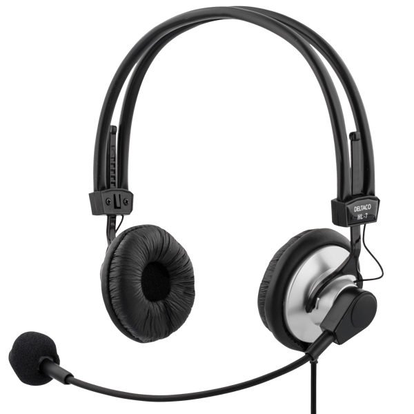 Headset, volume control on the cable, 2 x 3.5 mm, 2 m cable