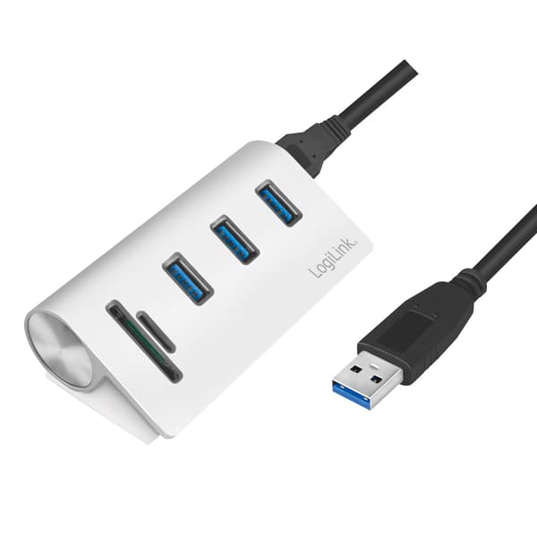 USB3.0 3-ports hub + minnekortleser