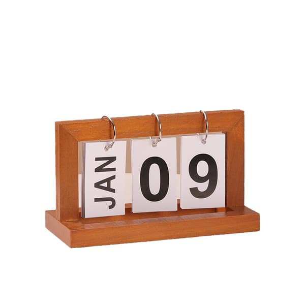 Minimalistisk träkalender i evighet Brown