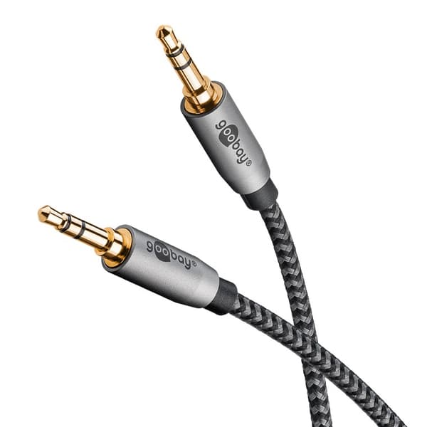 Audiotilslutningskabel AUX, 3,5 mm stereo, 0,5 m