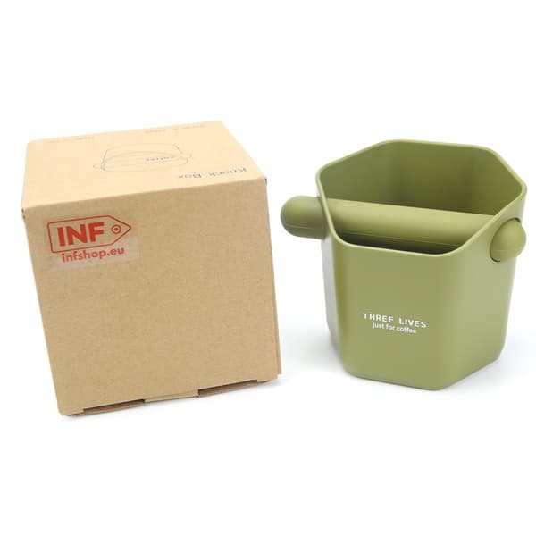 Hexagonal Prism Vinklad Kaffesumpslåda - ABS Behållare för Espressoavfall Green