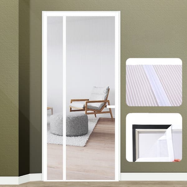 Magnetisk skärmdörr med sidoöppning White L