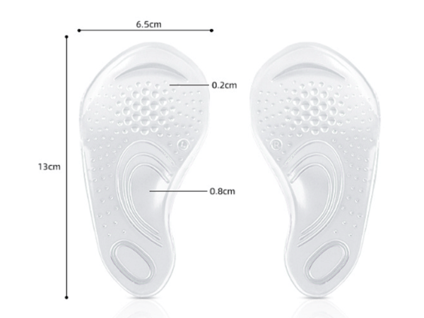 1 par Flat Feet Arch Orthotic Support indlægssåler Transparent