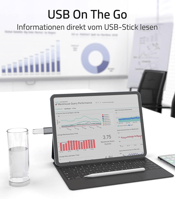 USB 3.2 till USB-C OTG-adapter 10 Gbps Grey