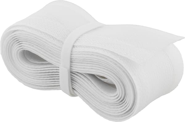 Nylon cable wrap, hook and loop fastener, 1.8m, white
