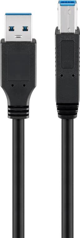 USB 3.0 -kaapeli USB-B-liitännällä, musta