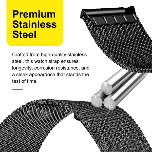 Armbånd Rustfrit stål Garmin Venu 3S / Forerunner 265s 18 mm Black