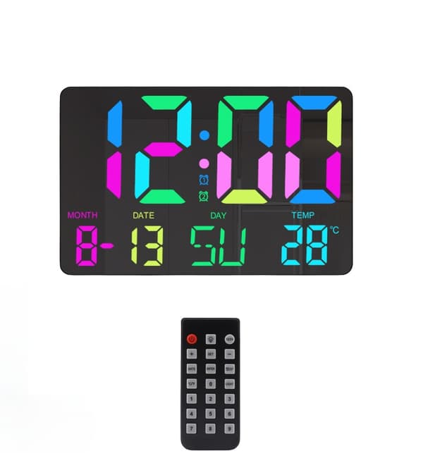 Digital klocka med RGB LED-display Black