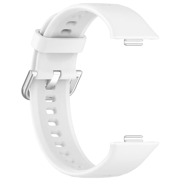 Silikonrem for Huawei Fit 4 - Lys Rosa, Sølvspenne White
