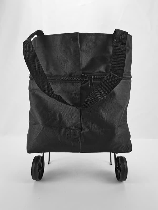 Sammenleggbar handlepose med hjul - Black