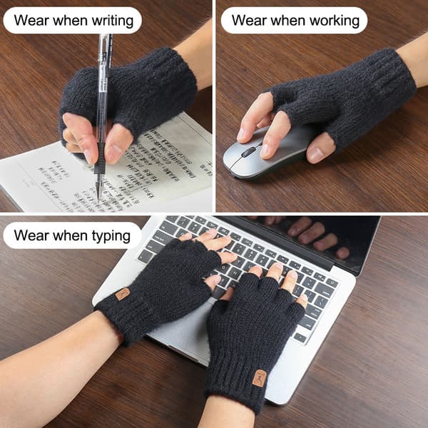 Halvfingerhandskar Black
