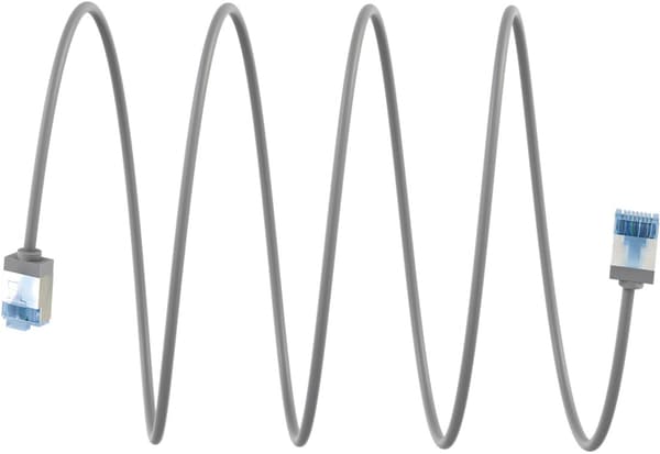 Ultrafleksibel patchkabel CAT 6A, slank, U/FTP, grå