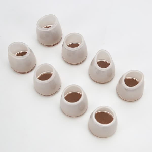Läpinäkyvät tuolinjalan suojukset - 8 kpl LightBrown circle M