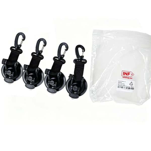 4 kpl koukut imukupeilla Black