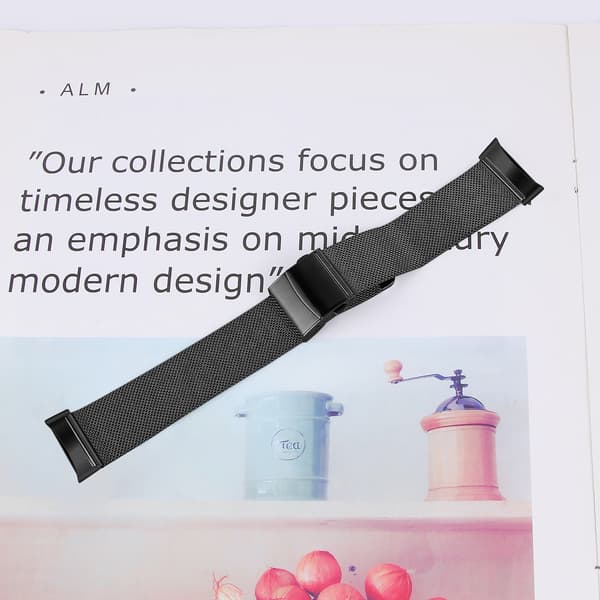 Urrem i rustfrit stål til Fitbit Charge5/6 Black