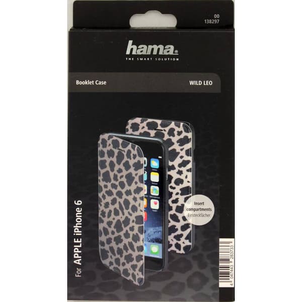 Plånboksväska DesignLine iPhone6/6S Leopard Grå