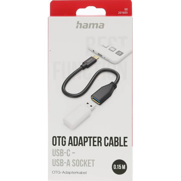 Adapterkabel USB OTG USB-C til USB-A Sort