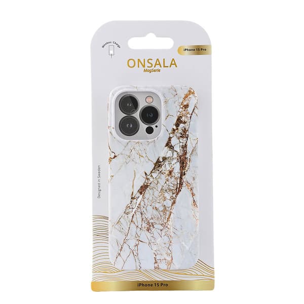 Mobildeksel MagSeries White Rhino Marble - iPhone 15 Pro