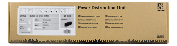 Powerstrip w/ 6xCEE 7/3 socket 1xCEE 7/7 19 "1U 3m cable