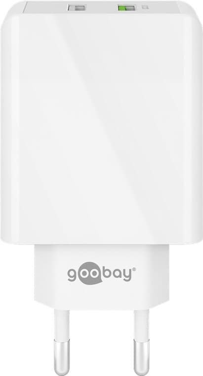 USB-A QC dobbel hurtiglader (28 W) hvit