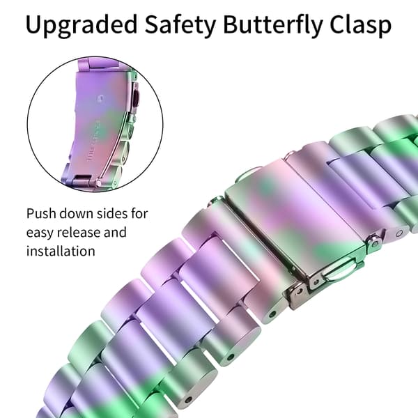Glittrande klockarmband med tre pärlor för Fitbit Versa 3/4/Sense 2